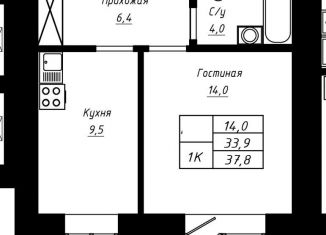 Продам однокомнатную квартиру, 37.8 м2, Барнаул