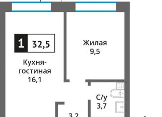 Продажа 1-ком. квартиры, 32.5 м2, Красногорск