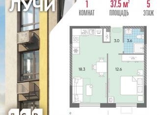 Продажа 1-комнатной квартиры, 37.5 м2, Москва, метро Новопеределкино