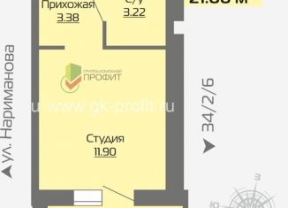 Продается квартира студия, 22 м2, Татарстан, 34-й комплекс, 2блок3