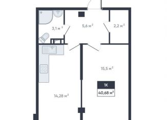Продается однокомнатная квартира, 40.7 м2, Мурино, улица Шоссе в Лаврики, 64к4