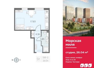 Продается квартира студия, 26 м2, Санкт-Петербург, метро Проспект Ветеранов