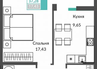 Продам 1-комнатную квартиру, 37.3 м2, село Перово