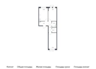 Продам 2-комнатную квартиру, 57.5 м2, Химки, жилой комплекс Квартал Ивакино, к2
