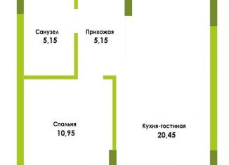 Продажа 1-ком. квартиры, 42.1 м2, Астрахань