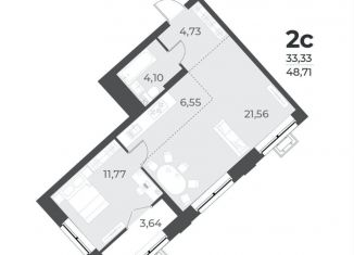 Продаю 1-комнатную квартиру, 48.1 м2, Новосибирск, улица Лобачевского, 51/1