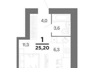 Квартира на продажу студия, 25.2 м2, Рязань