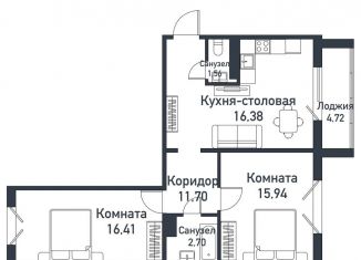 Продается 2-ком. квартира, 64.6 м2, Челябинская область, Ласковая улица, 14