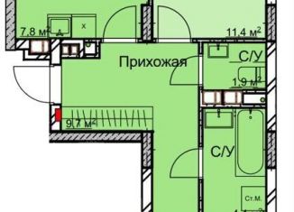 Продам двухкомнатную квартиру, 59.5 м2, Нижний Новгород, метро Двигатель Революции