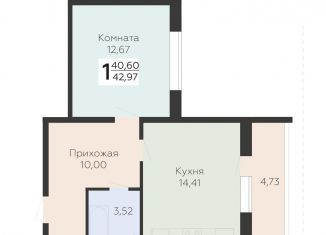 Продажа 1-комнатной квартиры, 43 м2, Самара, 3-й квартал, 8, метро Юнгородок
