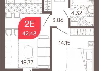 2-комнатная квартира на продажу, 42.4 м2, Чита
