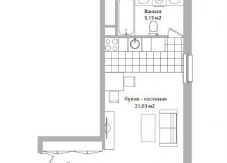 Продаю квартиру студию, 31.2 м2, Мытищи, Троицкая улица, 3Г