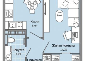 Однокомнатная квартира на продажу, 31 м2, Ульяновск, жилой комплекс Город Новаторов, 2, Засвияжский район