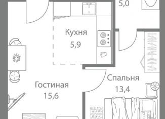 2-ком. квартира на продажу, 46.2 м2, Москва, ЖК Стеллар Сити