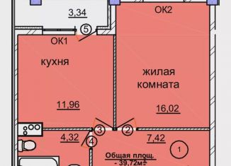 Продаю однокомнатную квартиру, 42.4 м2, Нижегородская область, Спортивная улица, 82