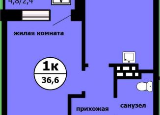 Продажа 1-комнатной квартиры, 36.6 м2, Красноярск, улица Лесников, 41