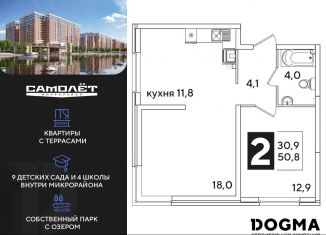 Продажа 2-ком. квартиры, 51 м2, Краснодар