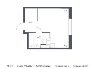 Продается квартира студия, 25.5 м2, деревня Середнево, жилой комплекс Цветочные Поляны Экопарк, к2