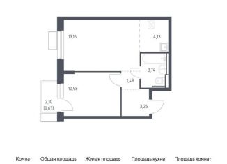 Продажа 1-комнатной квартиры, 41.4 м2, Московская область, жилой комплекс Квартал Ивакино, к2