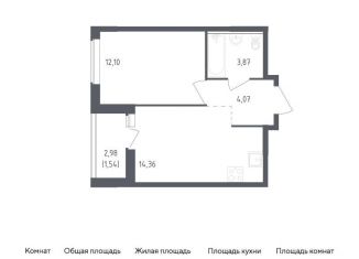 Продается 1-ком. квартира, 35.9 м2, деревня Новосаратовка
