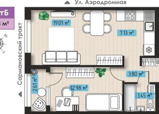 Продажа однокомнатной квартиры, 49 м2, Татарстан
