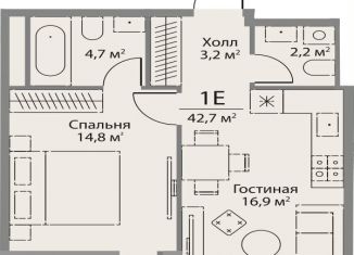 1-ком. квартира на продажу, 42.7 м2, Москва, район Раменки, улица Лобачевского, 124к3А