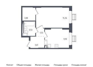 Продажа 1-комнатной квартиры, 37.8 м2, посёлок Мирный, улица Академика Северина, 14