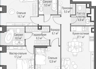 Продаю двухкомнатную квартиру, 108.4 м2, Москва, метро Выставочная