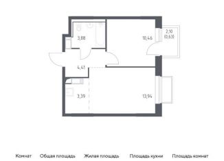 Продам однокомнатную квартиру, 36.7 м2, Московская область, жилой комплекс Томилино Парк, к6.2