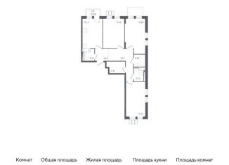 Трехкомнатная квартира на продажу, 79 м2, Московская область, жилой комплекс Горки Парк, к3.1