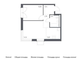 Продажа однокомнатной квартиры, 40.9 м2, Москва