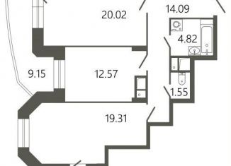 Продажа двухкомнатной квартиры, 78.1 м2, Московская область, Советская улица, 18к2