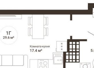 Продается квартира студия, 29.6 м2, Свердловская область, 2-я Новосибирская улица, 10