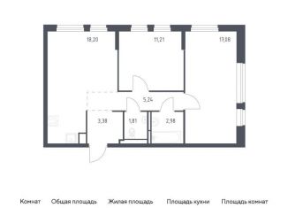 Продажа 2-комнатной квартиры, 59.9 м2, Колпино