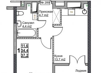 Продам 1-комнатную квартиру, 37.2 м2, Нижний Новгород