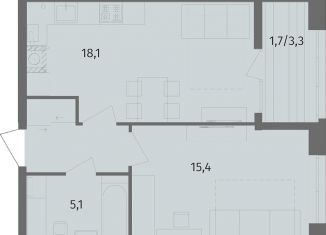 Продажа 1-комнатной квартиры, 44.6 м2, Калининград, улица Маршала Борзова, 109, ЖК Альпы