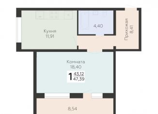 Продажа однокомнатной квартиры, 47.4 м2, Самара, 3-й квартал, 8, Красноглинский район