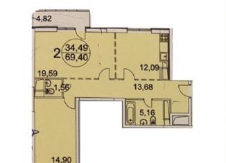 Аренда двухкомнатной квартиры, 69 м2, Реутов, Носовихинское шоссе, 43