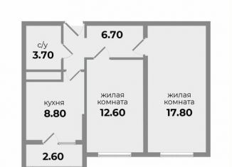 2-комнатная квартира на продажу, 50.4 м2, Михайловск, Прекрасная улица, 17