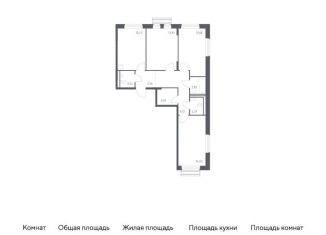 Продам трехкомнатную квартиру, 77.9 м2, село Лайково, жилой комплекс Рублёвский Квартал, 59