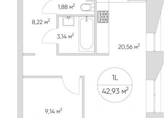 Продам однокомнатную квартиру, 42.9 м2, Москва, метро Волгоградский проспект