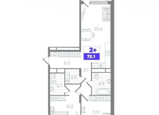Продается 2-комнатная квартира, 72.1 м2, Тюменская область