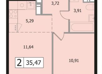 Продам двухкомнатную квартиру, 35.5 м2, Московская область