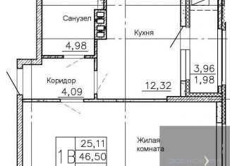 Продам 1-комнатную квартиру, 48.5 м2, Воронежская область, улица Ворошилова, 90лит12