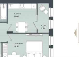 Продам 1-комнатную квартиру, 40.4 м2, Пермский край, Монастырская улица, 50