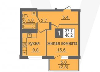 Продается однокомнатная квартира, 40.2 м2, Новосибирская область
