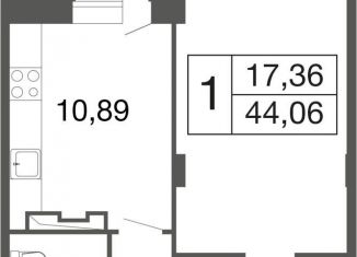 1-комнатная квартира на продажу, 44.1 м2, Апрелевка, жилой комплекс Времена Года, к11
