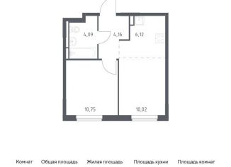 Однокомнатная квартира на продажу, 35.1 м2, Мытищи