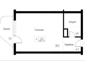 Продается однокомнатная квартира, 45.8 м2, Светлогорск