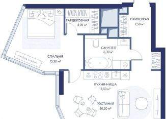 Продаю 2-комнатную квартиру, 56.8 м2, Москва, район Раменки, 1-й Сетуньский проезд, вл8